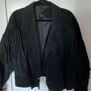 Vintage suede fringe jacket